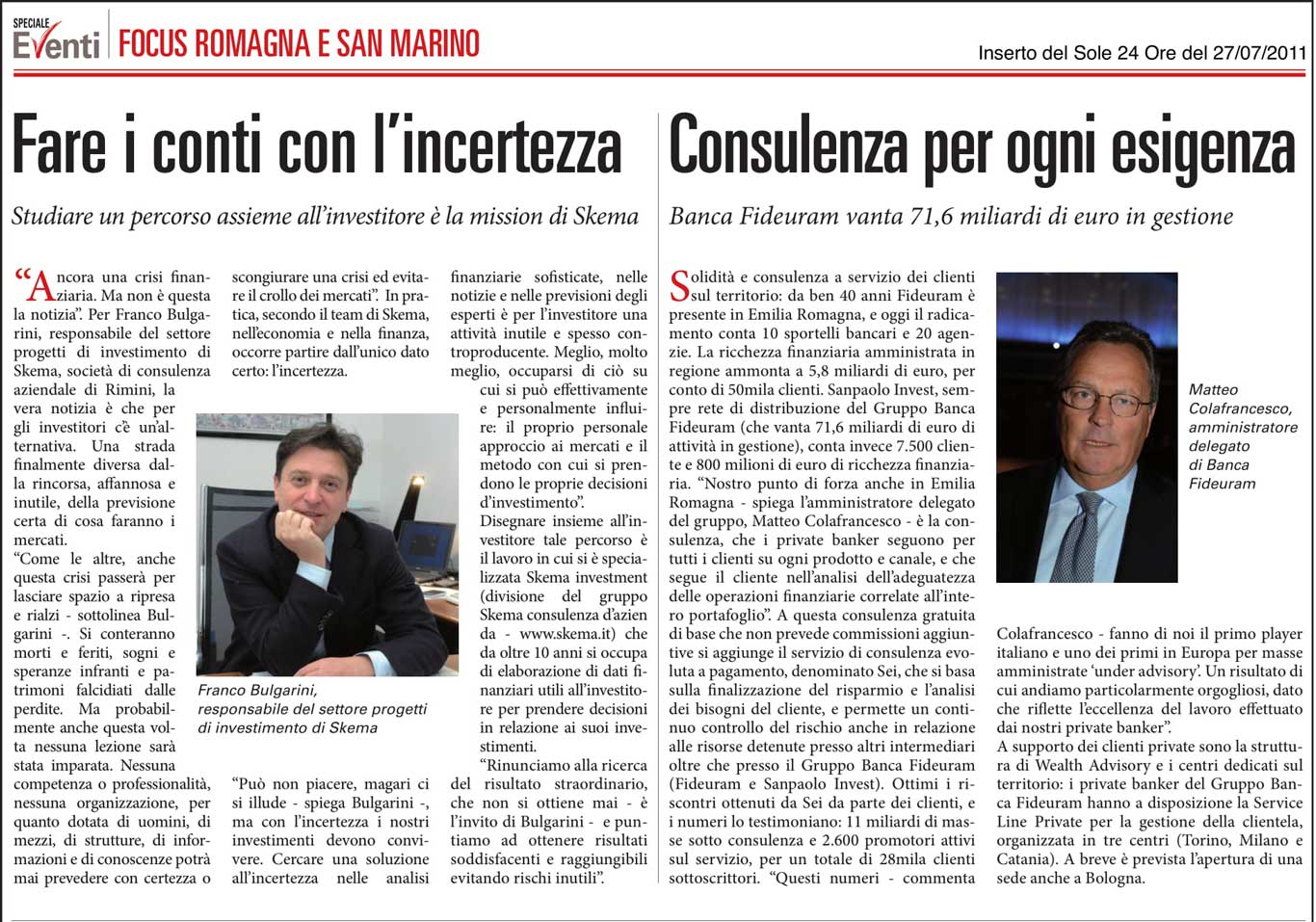 Il Sole-24 Ore Speciale Eventi – 27/07/2011