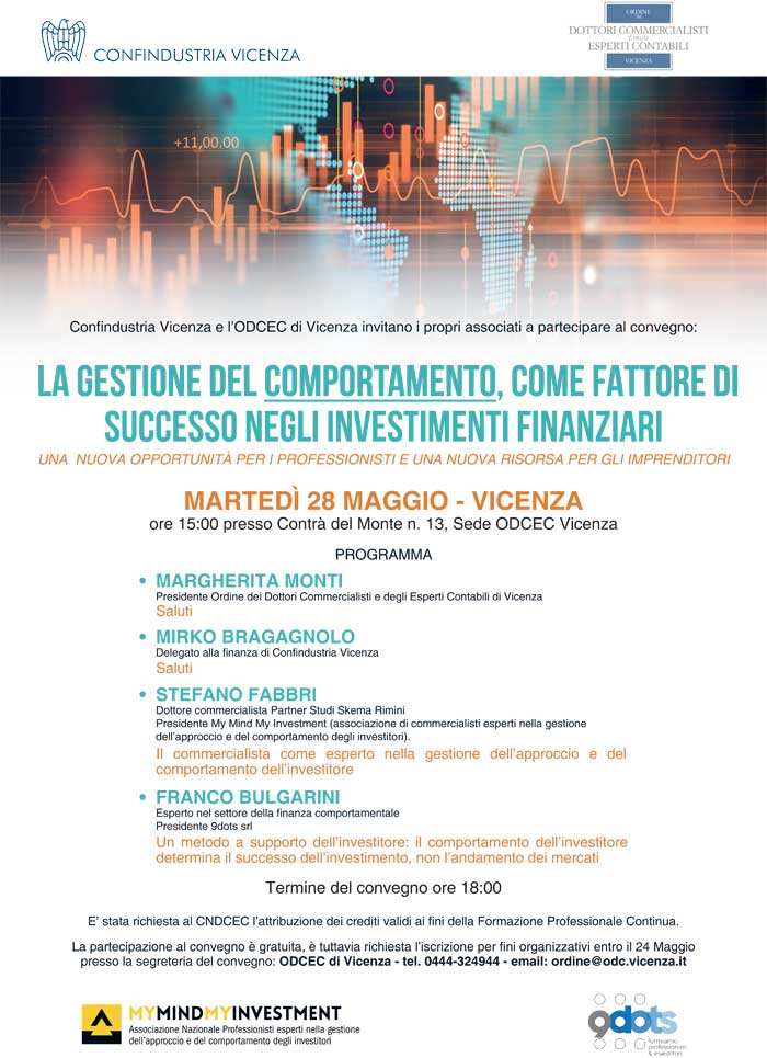 Vicenza – La gestione del comportamento, come fattore di successo negli investimenti finanziari
