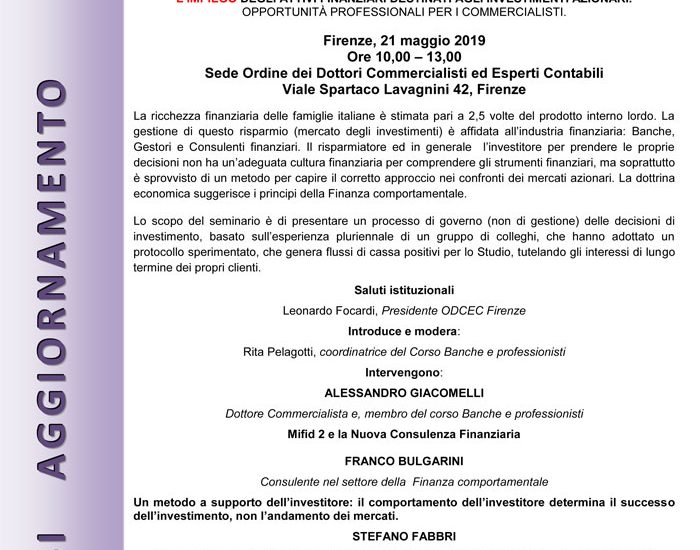 Convegno di formazione per commercialisti e professionisti
